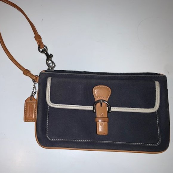 Blue Coach Wristlet - Picture 1 of 2